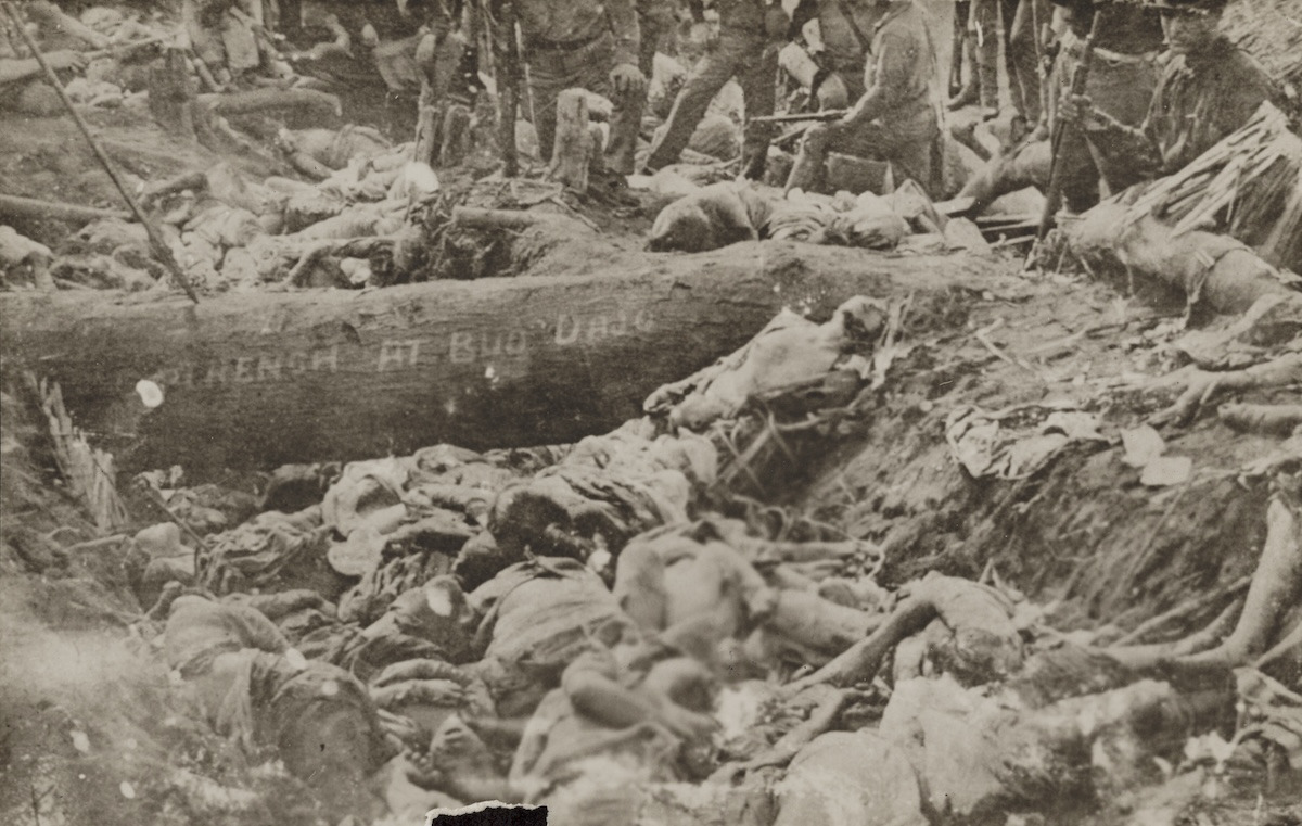 Trench at Bud Dajo during the Moro Rebellion, 1906. Library of Congress. Public Domain. Trench at Bud Dajo during the Moro Rebellion, 1906. Library of Congress. Public Domain.
