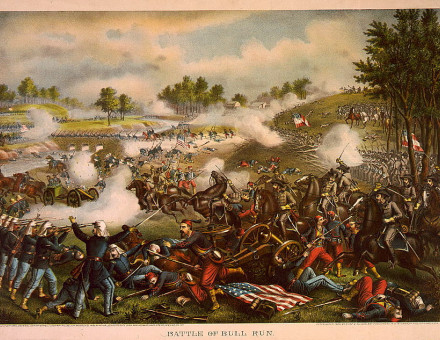 First Battle of Bull Run, chromolithograph by Kurz & Allison