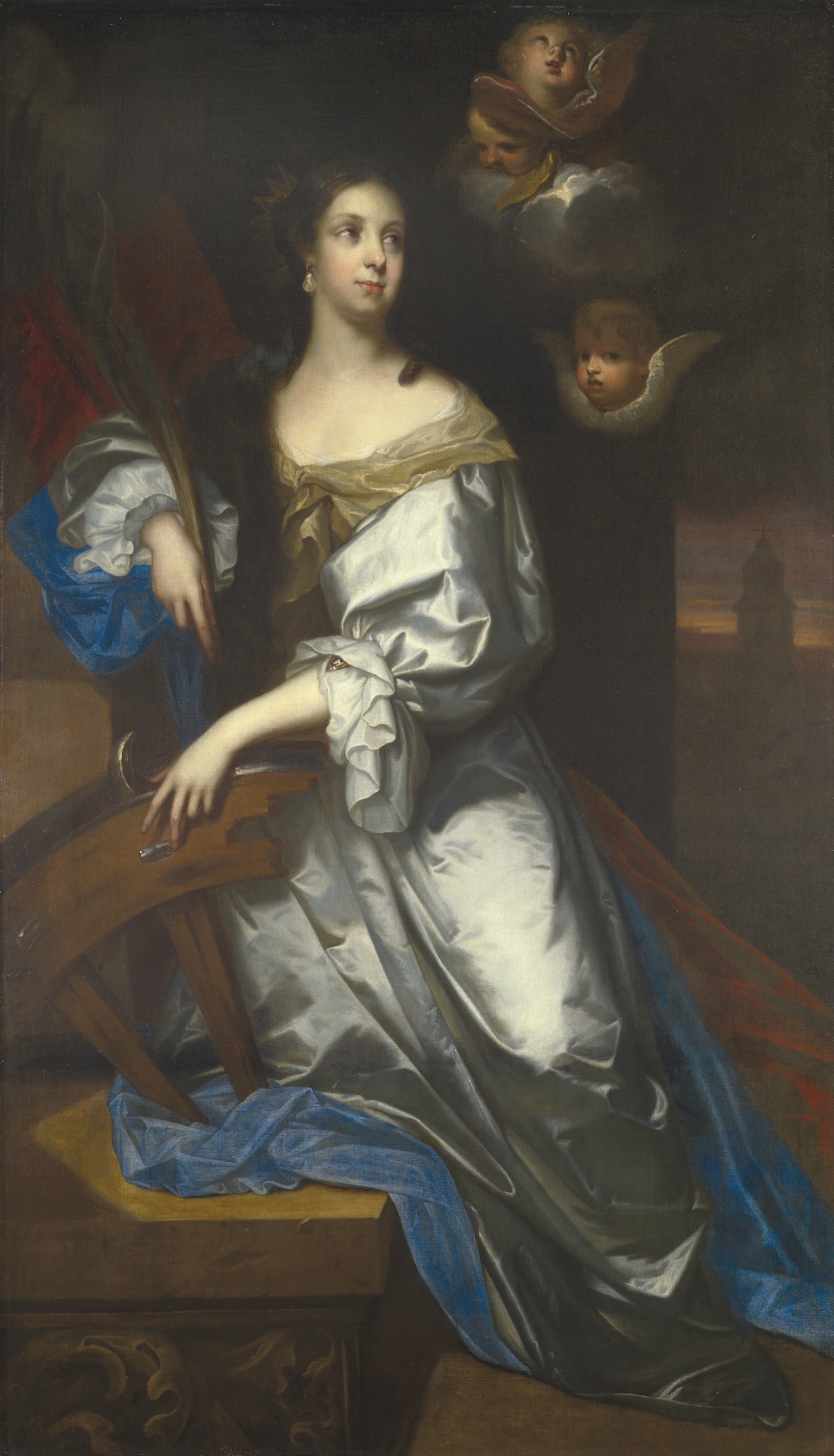 Catherine of Braganza as St Catherine of Alexandria, by Jacob Huysmans, c.1665. Royal Collection Trust/Bridgeman Images. Catherine of Braganza as St Catherine of Alexandria, by Jacob Huysmans, c.1665. Royal Collection Trust/Bridgeman Images.