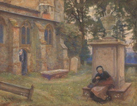 ‘Rest: Aldenham Church’, by Sir Hubert von Herkomer, 1876.Yale Center for British Art, Dr. Lee MacCormick Edwards Collection, Gift of Alison Edwards Curwen. Public Domain.