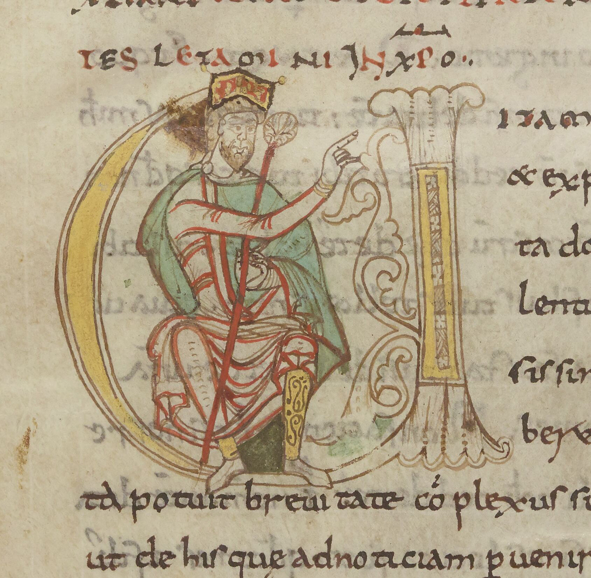 ‘Tiny manlet’: Einhard, in the Vita Karoli Magni, French manuscript c. 1050. Bibliothèque nationale de France. ‘Tiny manlet’: Einhard, in the Vita Karoli Magni, French manuscript c. 1050. Bibliothèque nationale de France.