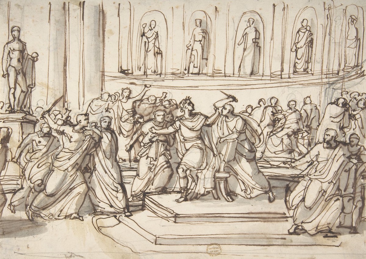 ‘Assassination of Julius Caesar’, by Vincenzo Camuccini, c. 1793-96. Metropolitan Museum of Art. Public Domain. ‘Assassination of Julius Caesar’, by Vincenzo Camuccini, c. 1793-96. Metropolitan Museum of Art. Public Domain.