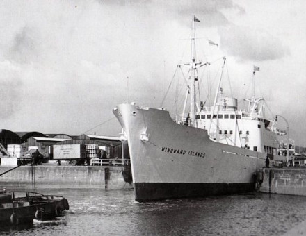 M/ 'Windward Islands', one of the two 'banana boats' that were regular visitors to the port. Preston Digital Archives. Image kindly provided by Mrs. J. Williams, Fulwood, Preston. & Gillian Lawson, Preston Historical Society.