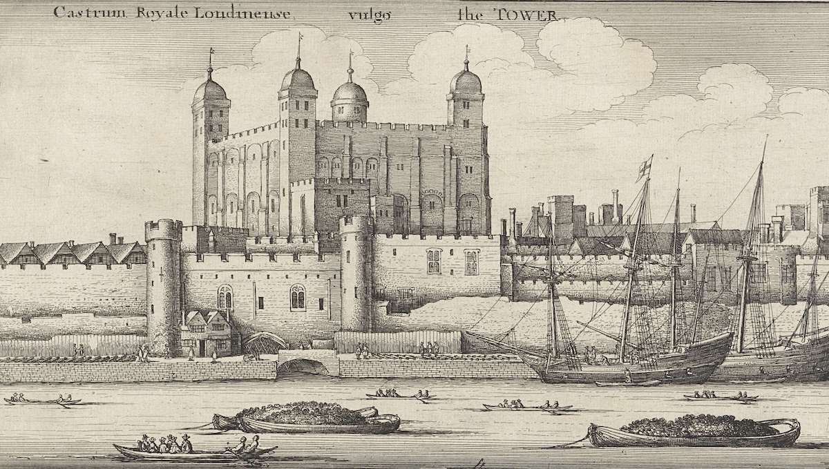 The Tower of London, etching by Wenceslaus Hollar, c. 1647. Rijksmuseum. Public Domain. The Tower of London, etching by Wenceslaus Hollar, c. 1647. Rijksmuseum. Public Domain.
