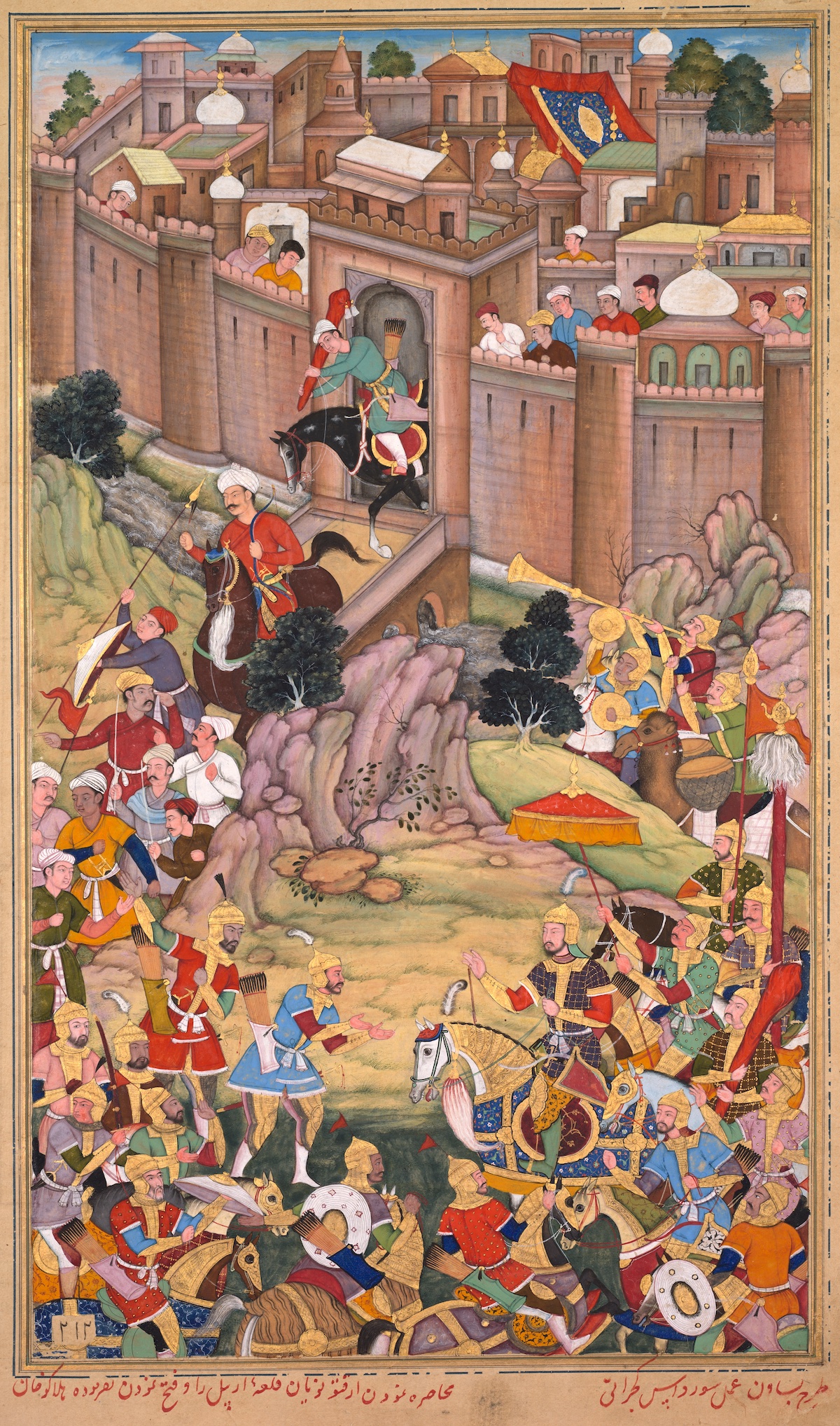 The defeat of the caliph of Baghdad, the religious head of Sunni Islam, by the Mongols, Rashid al-Din, c. 1596. Cleveland Museum of Art. Public Domain. The defeat of the caliph of Baghdad, the religious head of Sunni Islam, by the Mongols, Rashid al-Din, c. 1596. Cleveland Museum of Art. Public Domain.