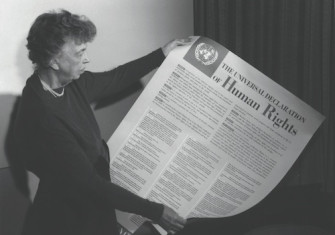 Eleanor Roosevelt and the UN Declaration of Human Rights, 1949. FDR Presidential Library/NARA.